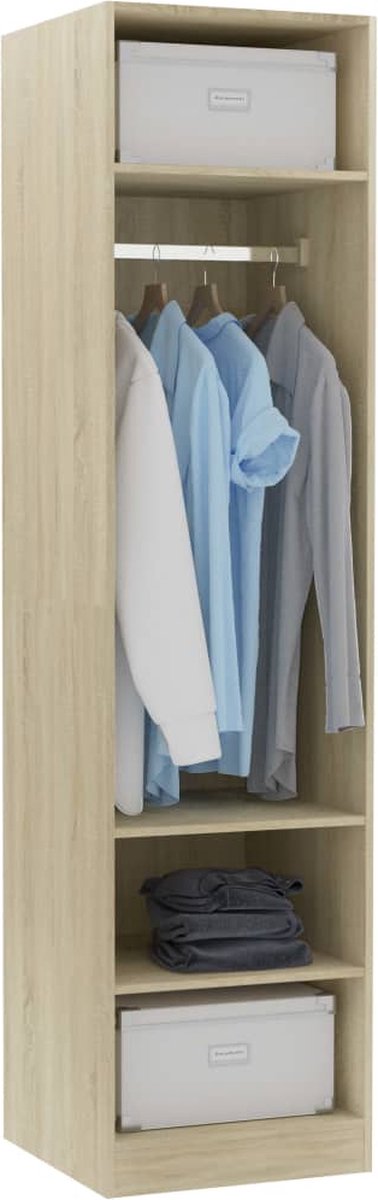 Vidaxl Kledingkast 50x50x200 Cm Spaanplaat Sonoma Eikenkleurig - Bruin