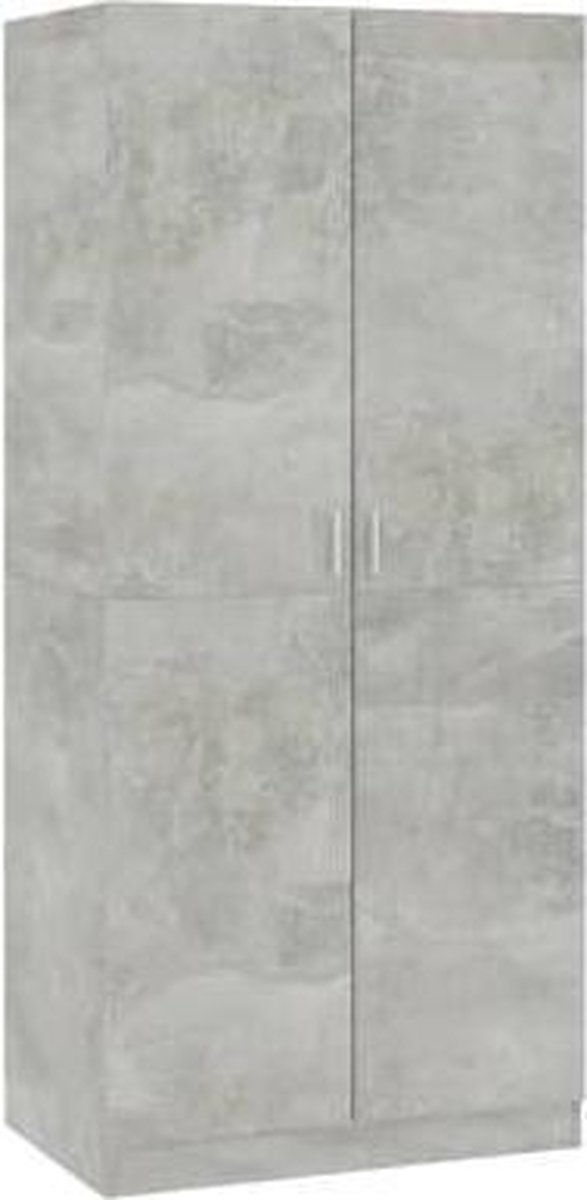 Vidaxl Kledingkast 80x52x180 Cm Spaanplaat Beton - Gris