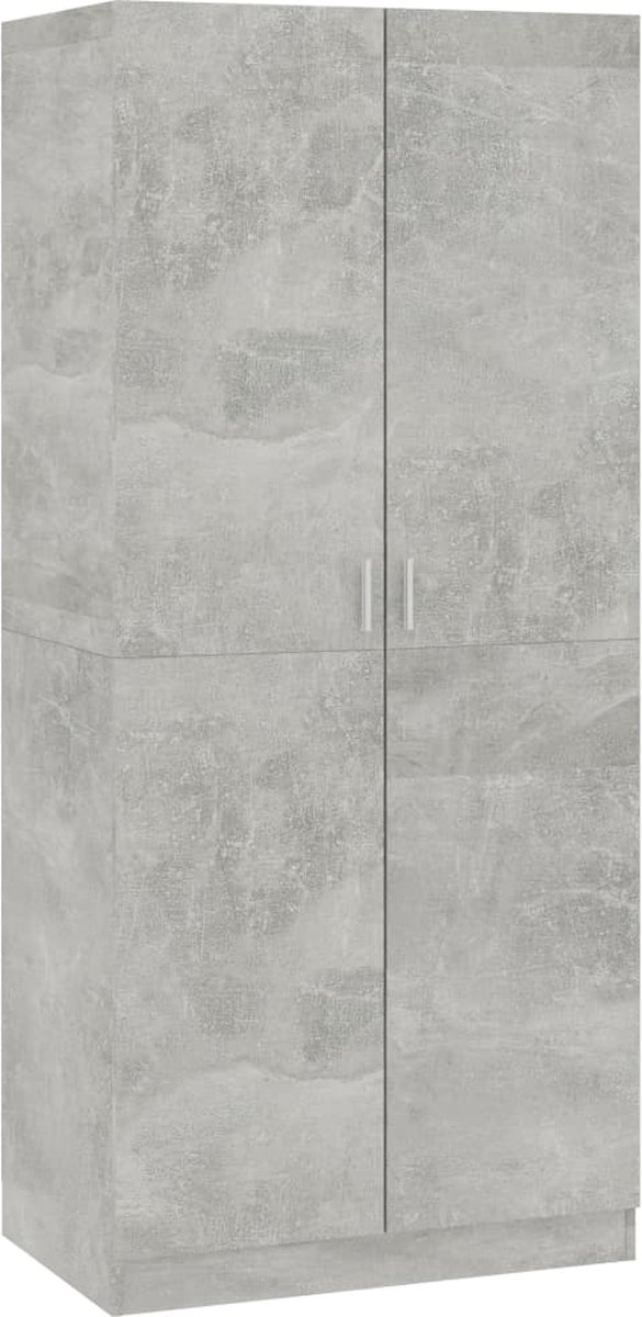 Vidaxl Kledingkast 80x52x180 Cm Spaanplaat Beton - Grijs