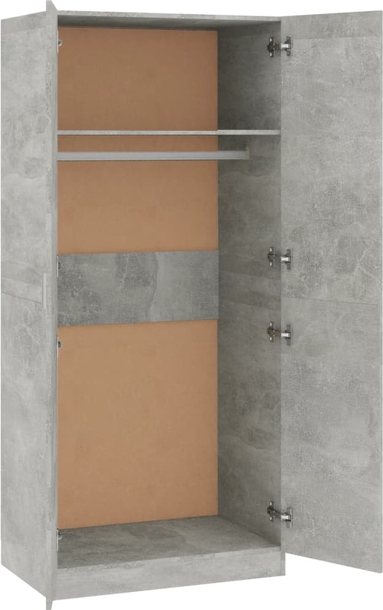 Vidaxl Kledingkast 80x52x180 Cm Spaanplaat Beton - Grijs