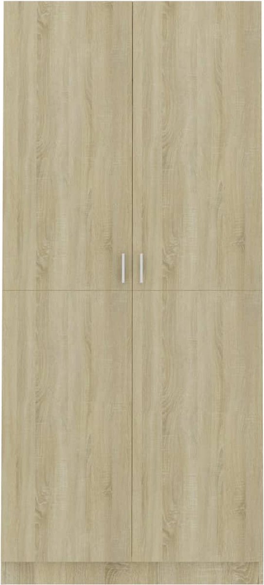 Vidaxl Kledingkast 90x52x200 Cm Spaanplaat Sonoma Eikenkleurig - Bruin