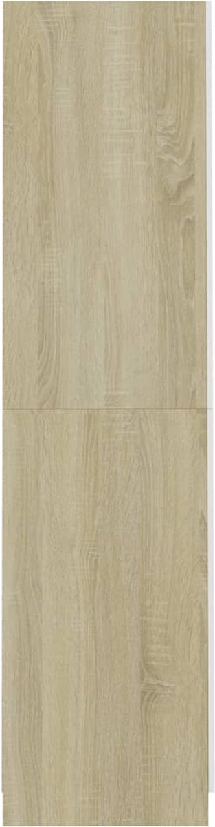 Vidaxl Kledingkast 90x52x200 Cm Spaanplaat En Sonoma Eikenkleurig - Wit