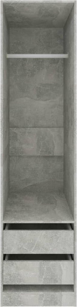 Vidaxl Kledingkast Met Lades 50x50x200 Cm Spaanplaat Beton - Grijs
