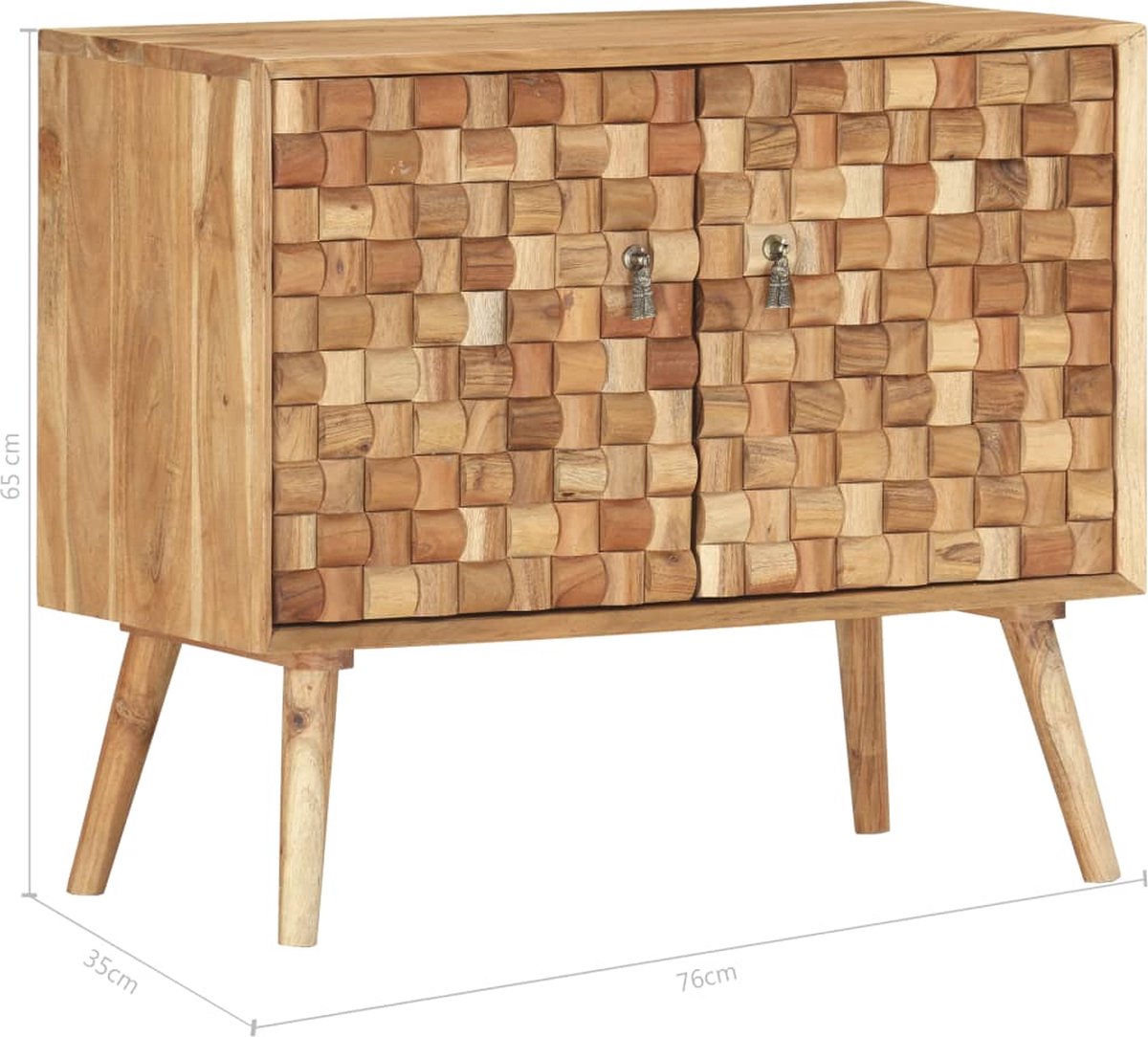 Vidaxl Dressoir 75x35x65 Cm Massief Acaciahout - Bruin