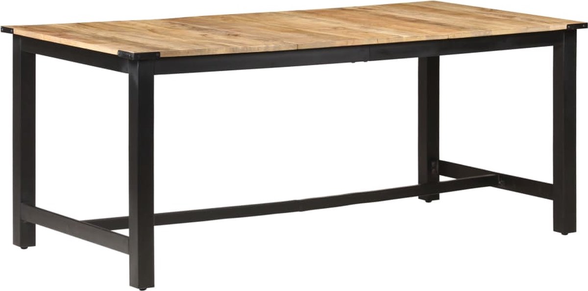 Vidaxl Eettafel 180x90x76 Cm Massief Ruw Mangohout - Bruin
