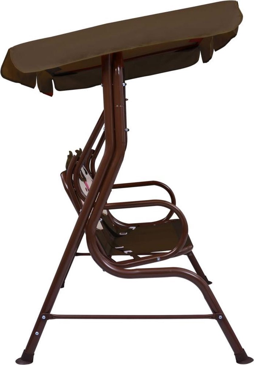Vidaxl Kinderschommelbank 115x75x110 Cm Stof - Bruin