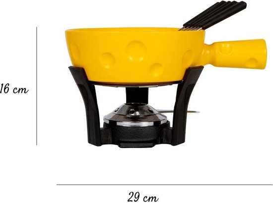 Boska Fondueset Super Cheesy - Kaasvormige Fonduepan 1,3 L - Zwart