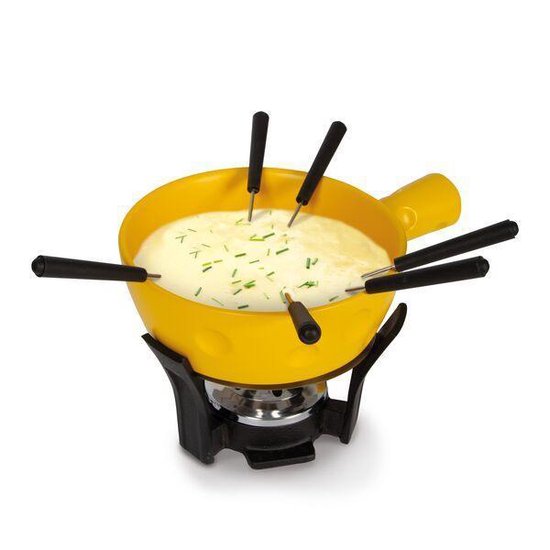 Boska Fondueset Super Cheesy - Kaasvormige Fonduepan 1,3 L - Zwart