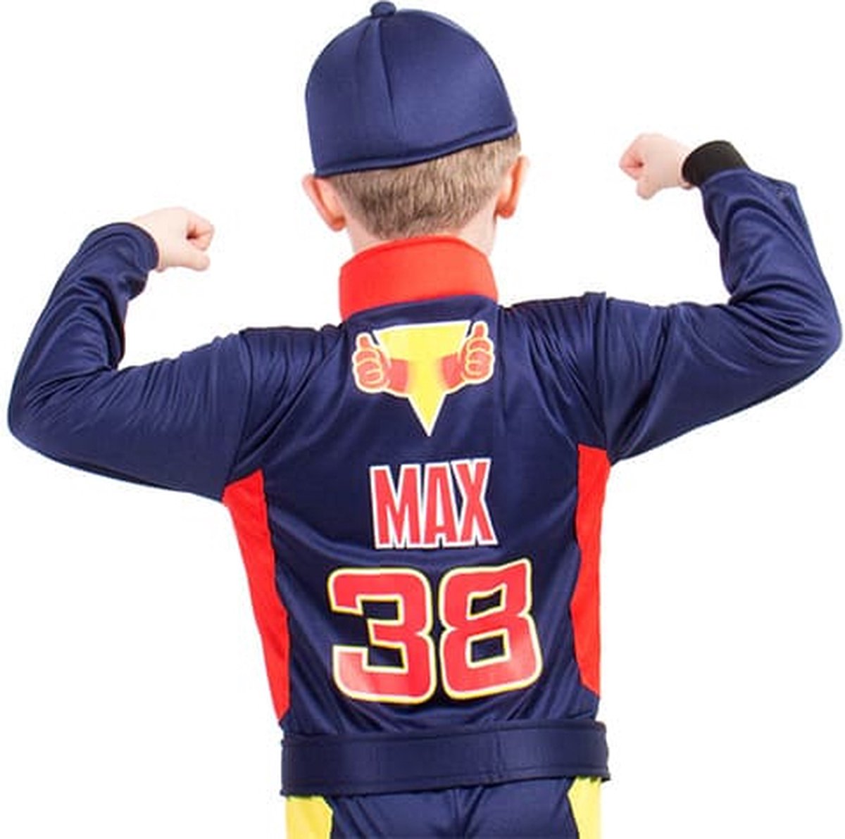 Top1Toys Verkleedset Race Outfit Max Met Pet Maat L - Blauw