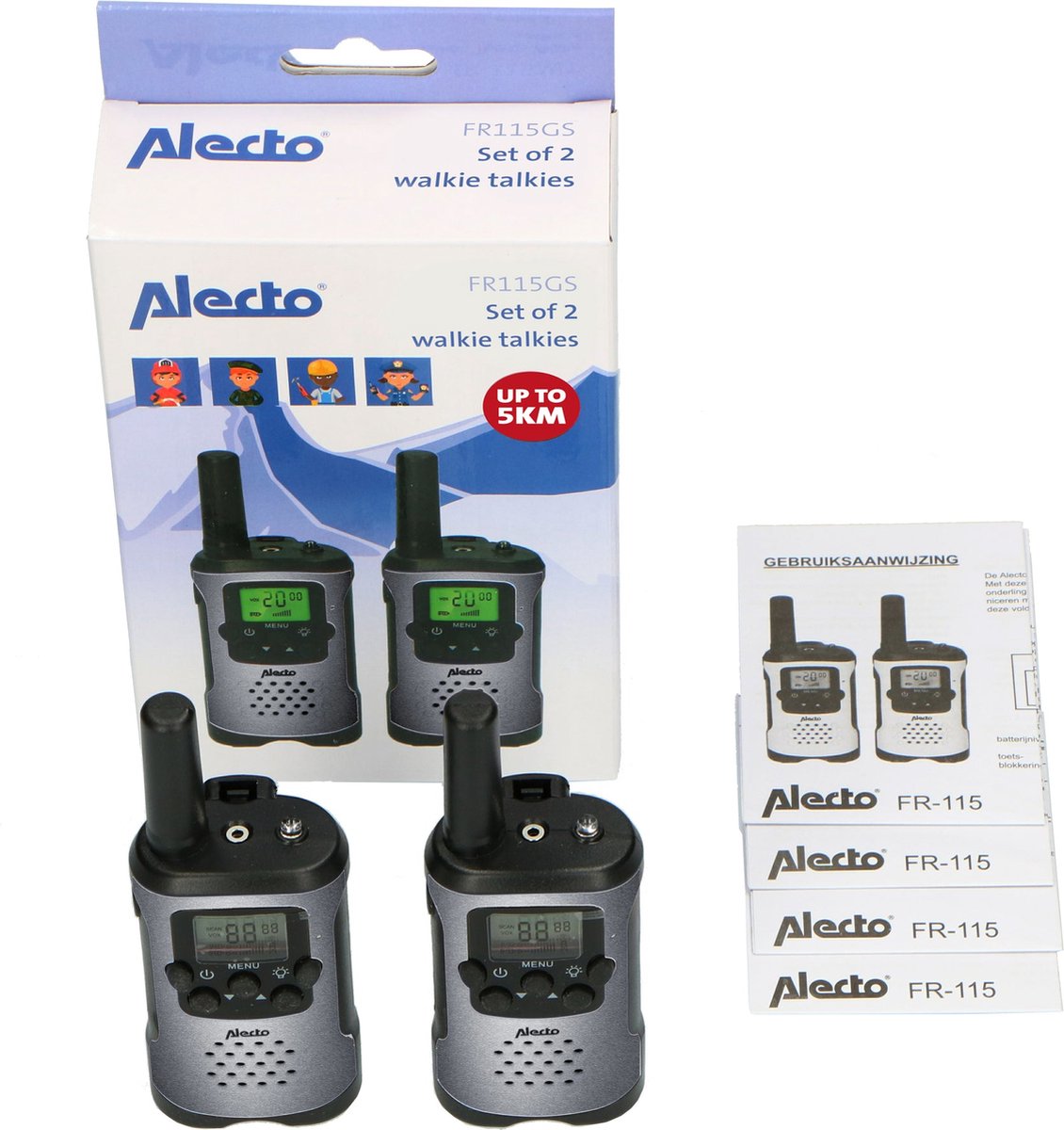 Top1Toys Walkie Talkie 5 Km Grijs/Zwart - Silver