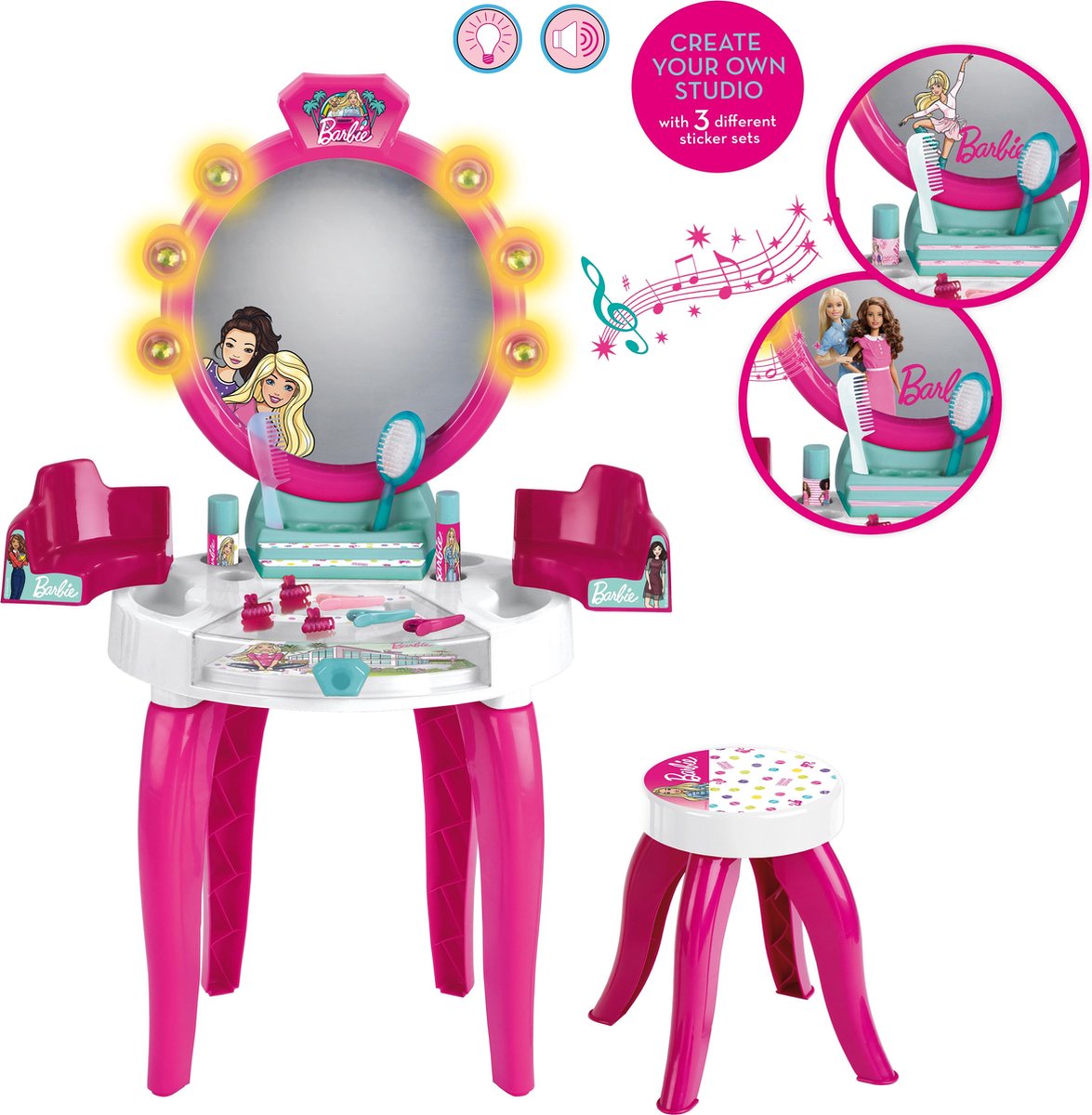 Top1Toys Kaptafel Barbie Licht Geluid Battery Operated