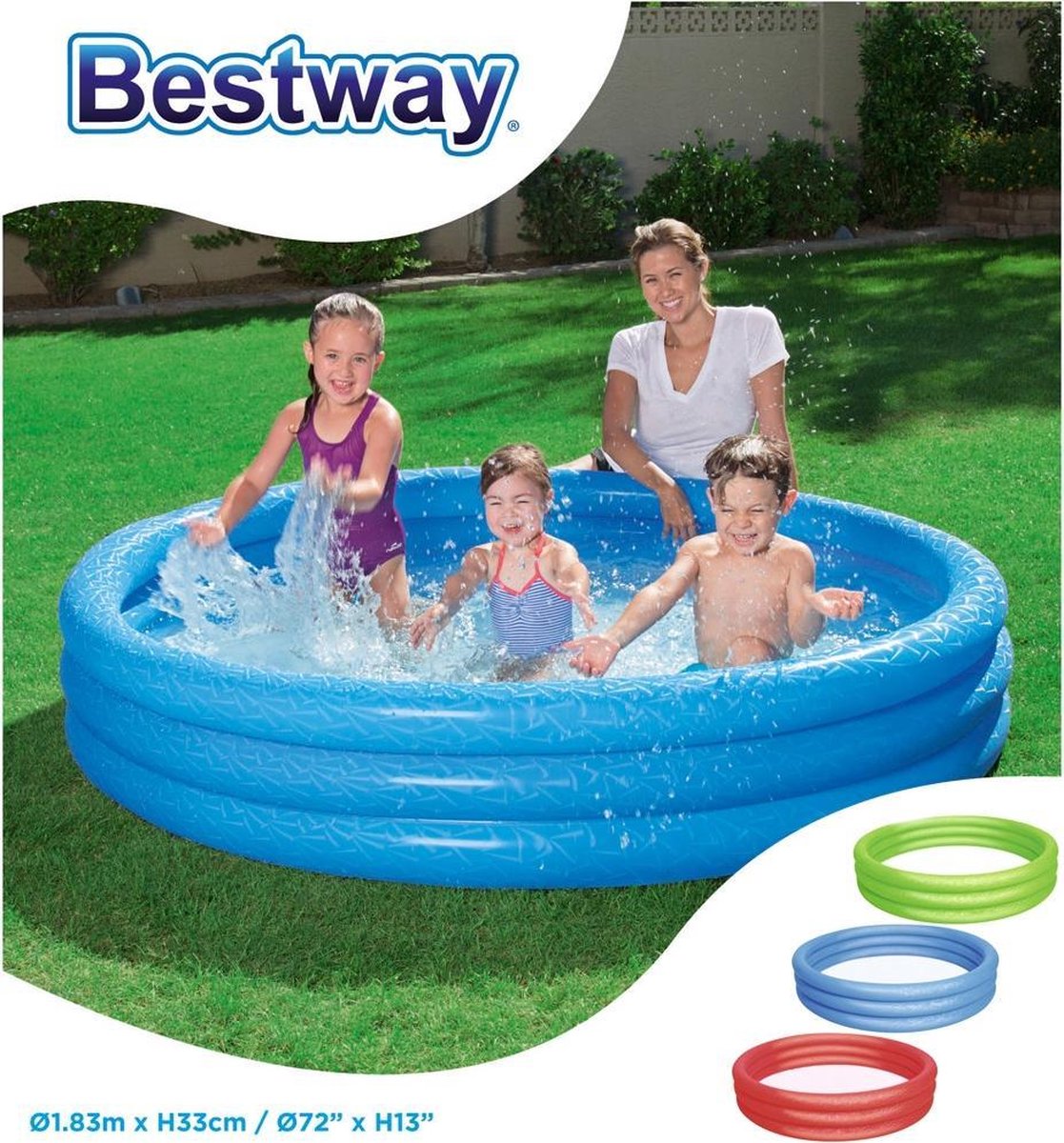 Bestway Kinderzwembad 3 Rings 183 X 33 cm Assorti