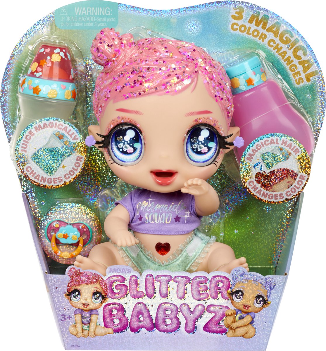MGA Glitter Babyz Doll Marina Finley Mermaid