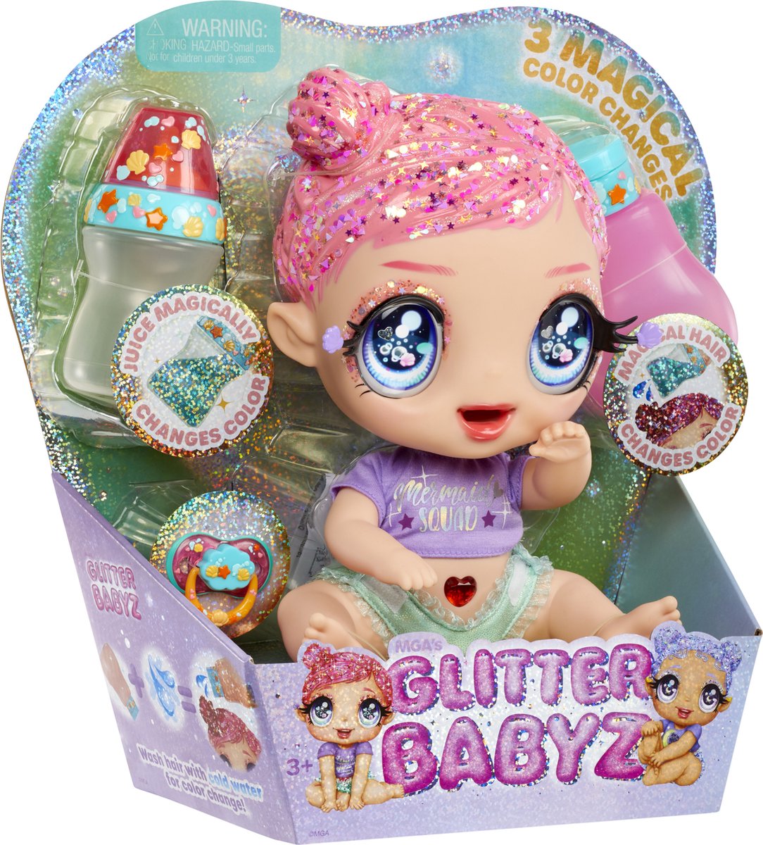 MGA Glitter Babyz Doll Marina Finley Mermaid