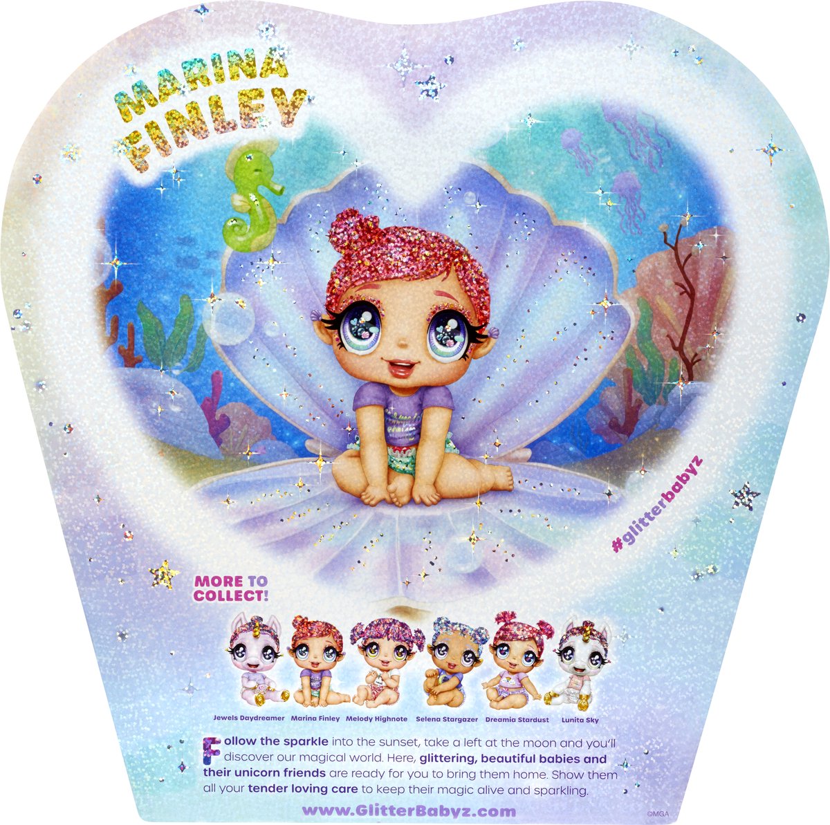 MGA Glitter Babyz Doll Marina Finley Mermaid