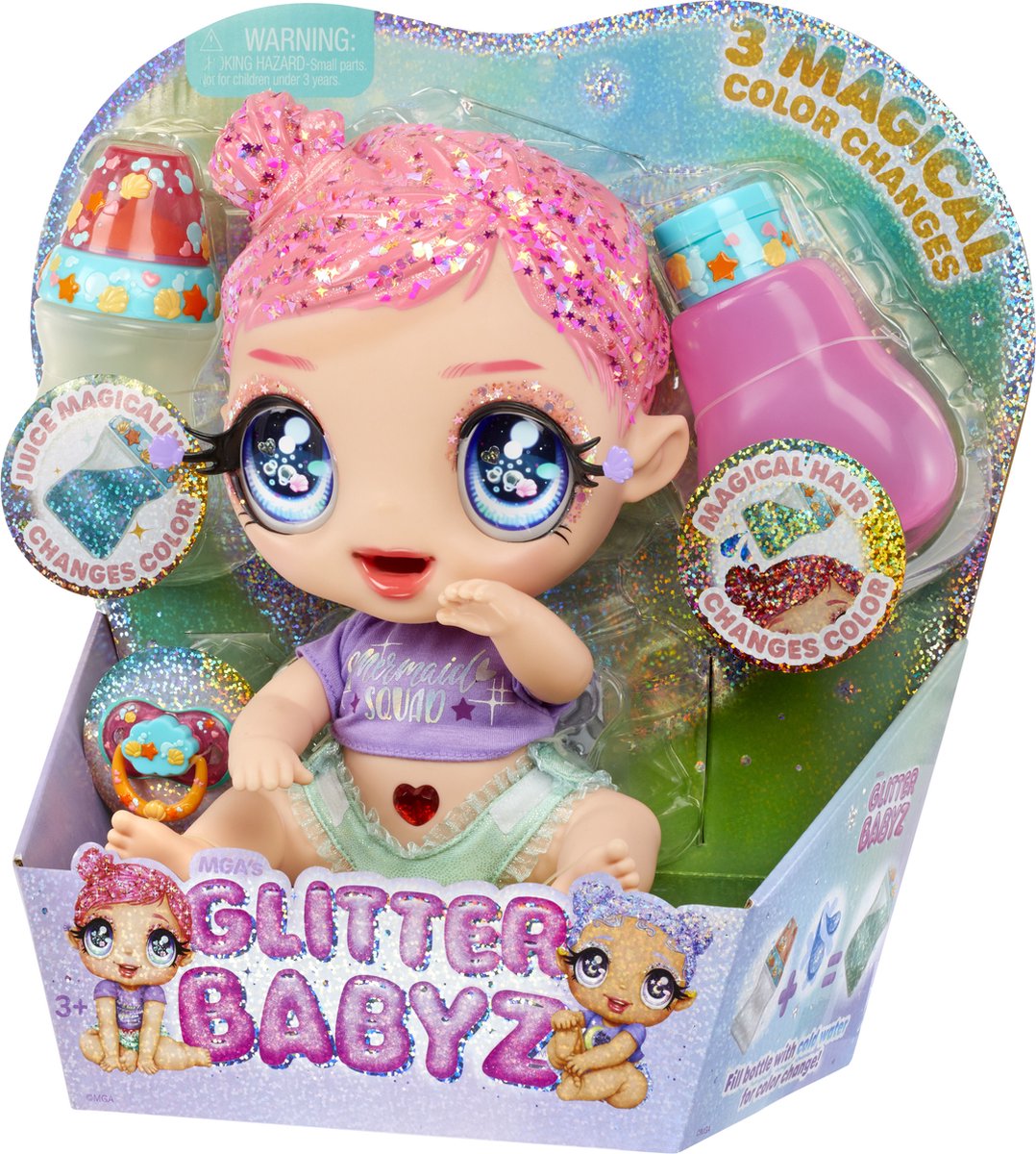 MGA Glitter Babyz Doll Marina Finley Mermaid