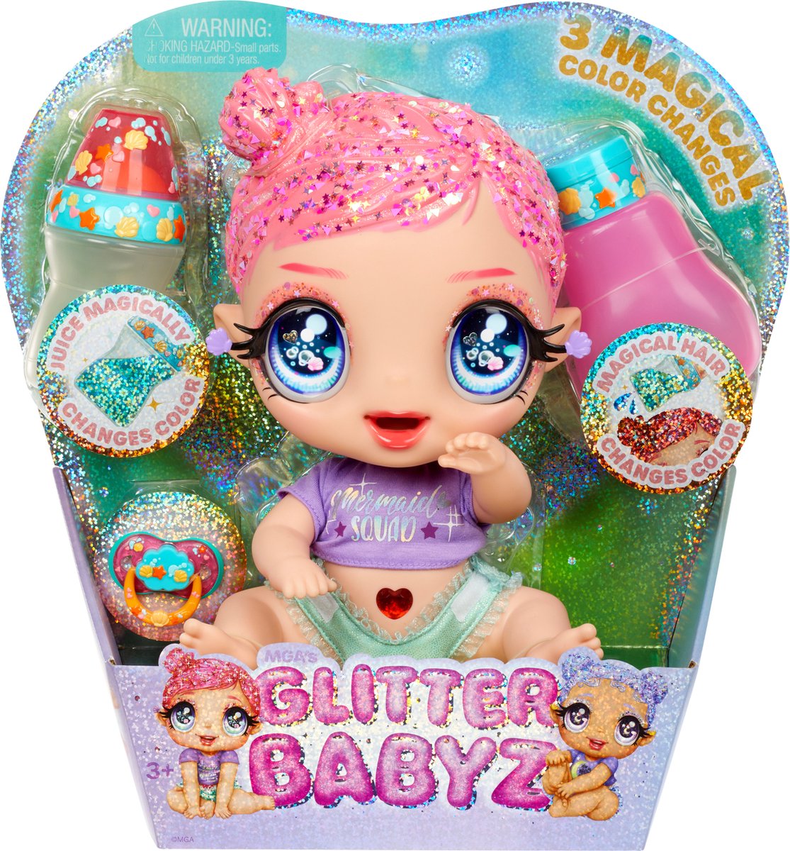 MGA Glitter Babyz Doll Marina Finley Mermaid