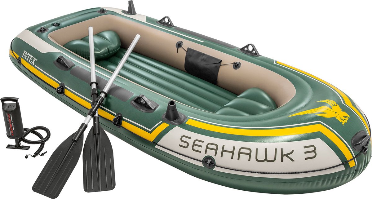 Intex Boot Seahawk 3 Persoons Inclusief Accessoires - Groen