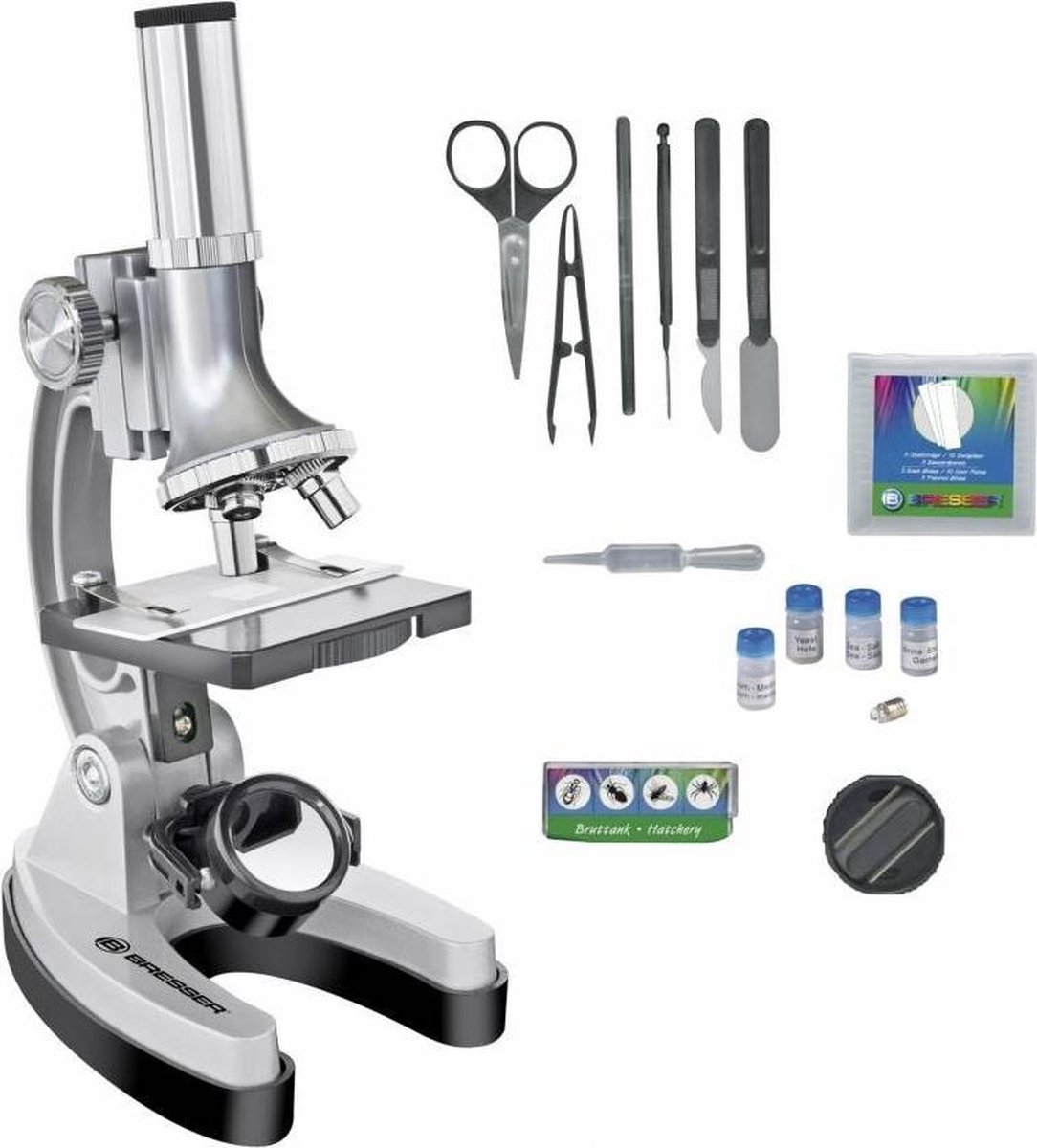 Bresser Microscoop Junior 22 Cm Staal Zilver 35-delig - Grijs