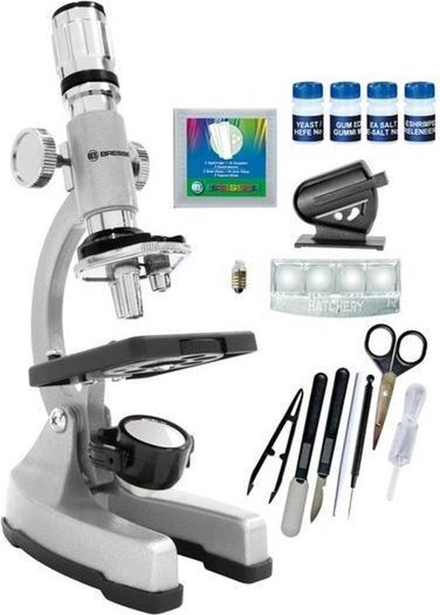 Bresser Microscoop Junior 22 Cm Staal Zilver 35-delig - Grijs