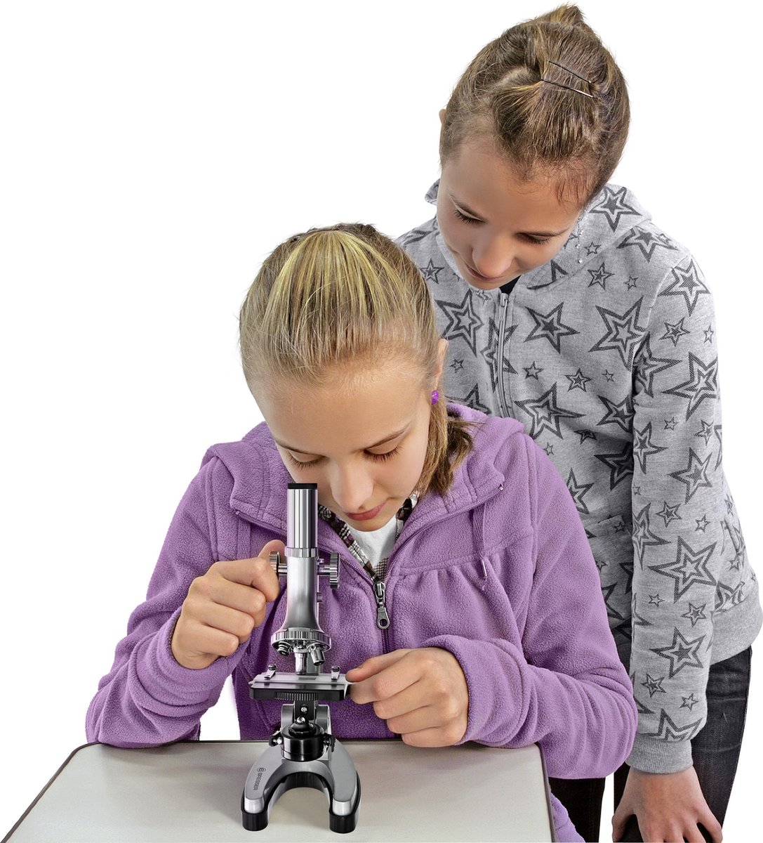 Bresser Microscoop Junior 22 Cm Staal Zilver 35-delig - Grijs