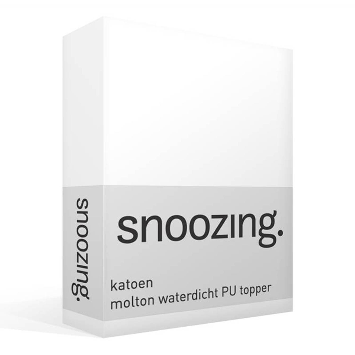 Snoozing Katoen Molton Waterdicht Pu Topper Hoeslaken - 100% Katoen - 1-persoons (90x210/220 Cm) - - Wit