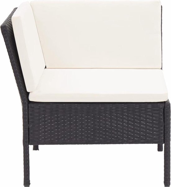 Vidaxl 6-delige Loungeset Met Kussens Poly Rattan - Zwart