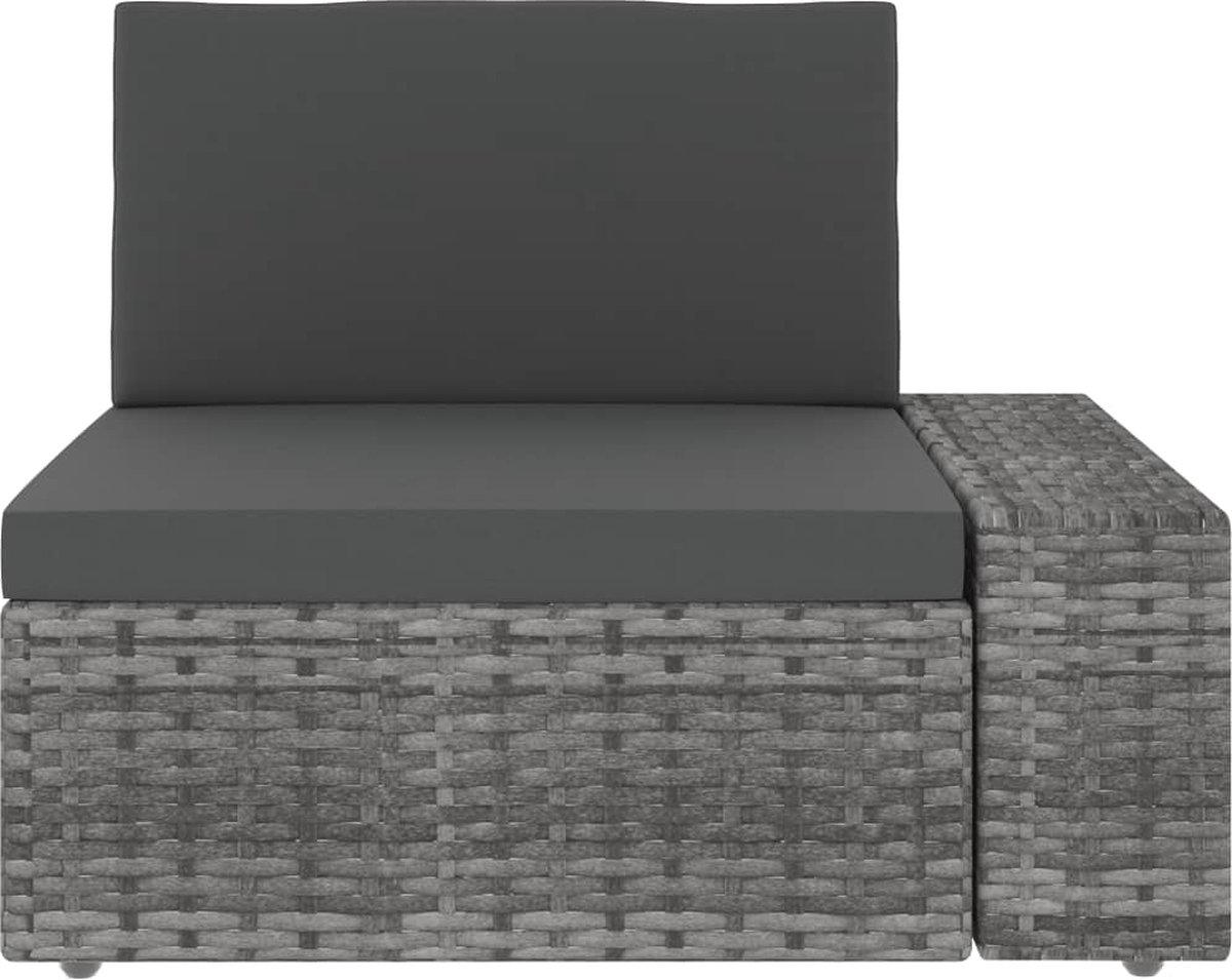 Vidaxl 4-delige Loungeset Poly Rattan - Grijs