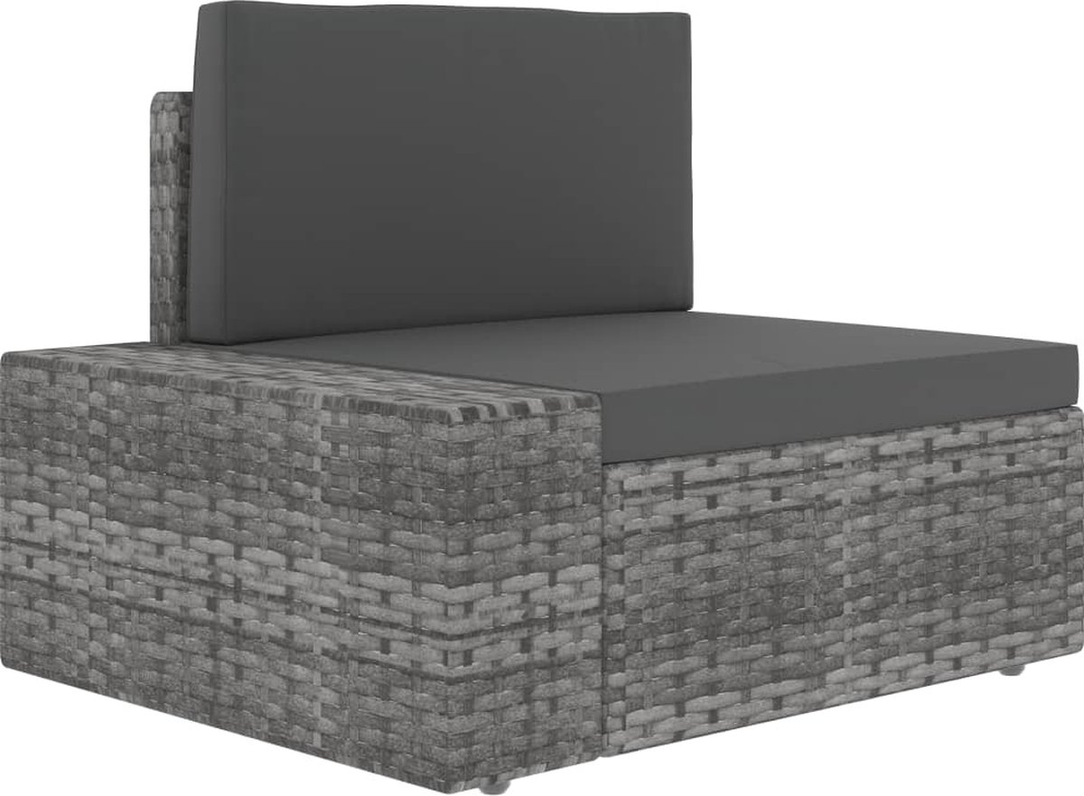 Vidaxl 4-delige Loungeset Poly Rattan - Grijs
