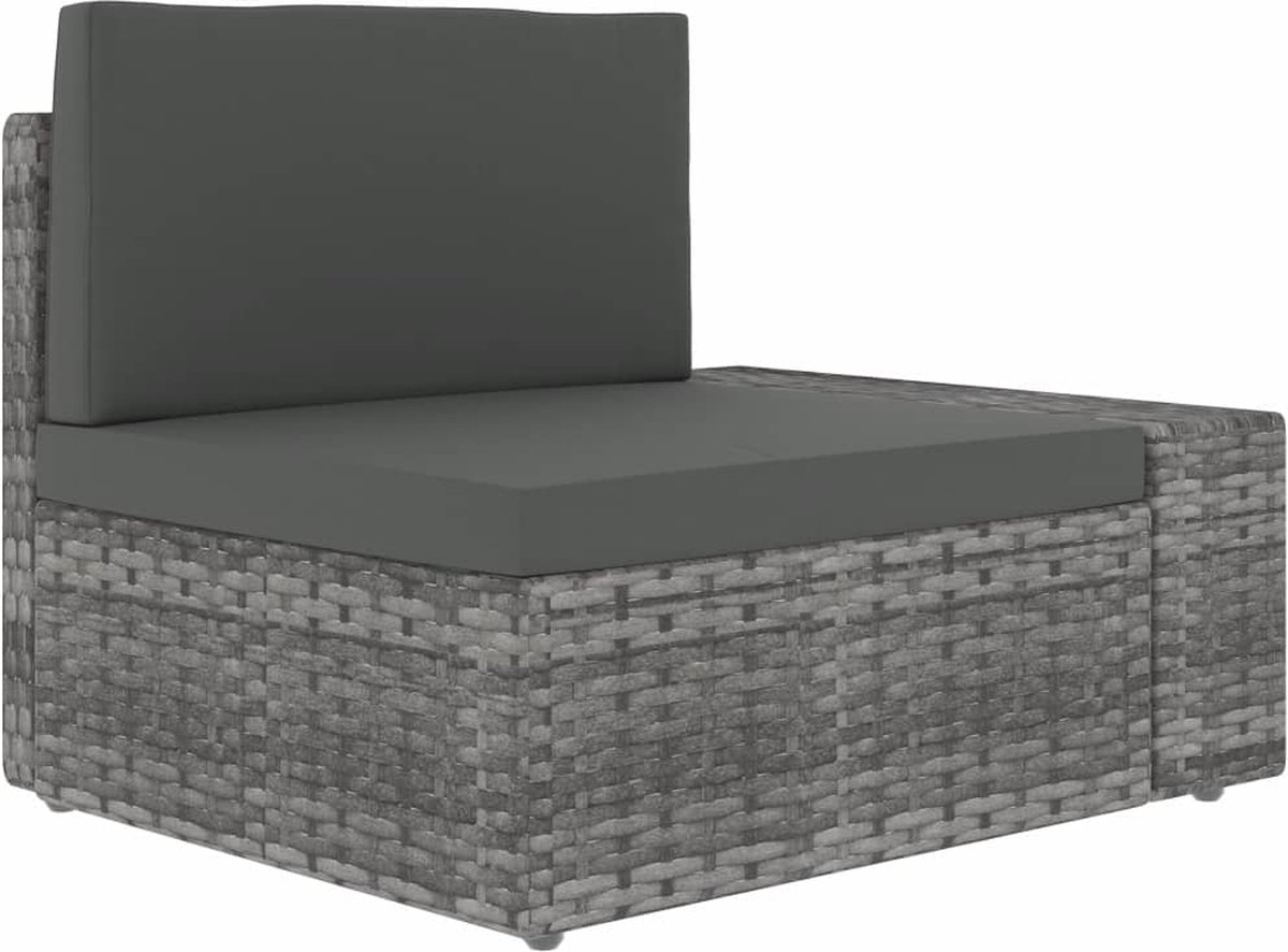 Vidaxl 4-delige Loungeset Poly Rattan - Grijs