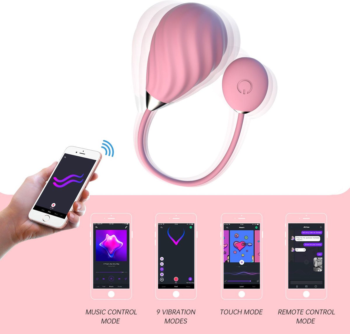 Magic Motion Magic Sundae App Controlled Vibratie Eitje - - Roze
