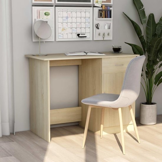 Vidaxl Bureau 100x50x76 Cm Spaanplaat Sonoma Eikenkleurig - Bruin