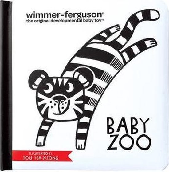 Manhattan Toy Kinderboek Baby Zoo Junior 15 Cm Textiel/wit - Zwart