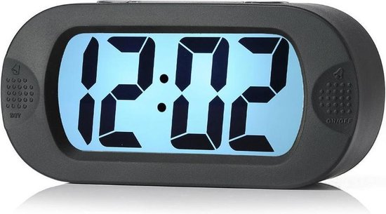 JAP Ap17 Digitale Wekker - Stevige Alarmklok - Met Snooze En Verlichtingsfunctie - Beschermhoes Van Rubber - - Zwart
