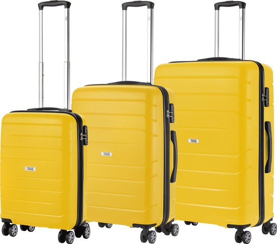 TRAVELZ Big Bars Kofferset Trolleyset 3-delig Met Tsa-slot - Geel