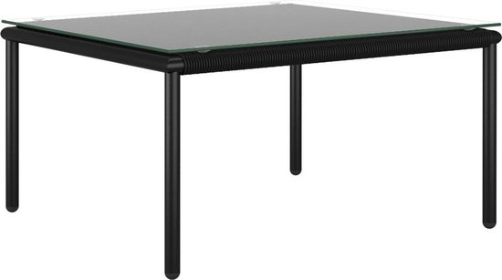 Vidaxl 6-delige Loungeset Met Kussens Pvc - Zwart