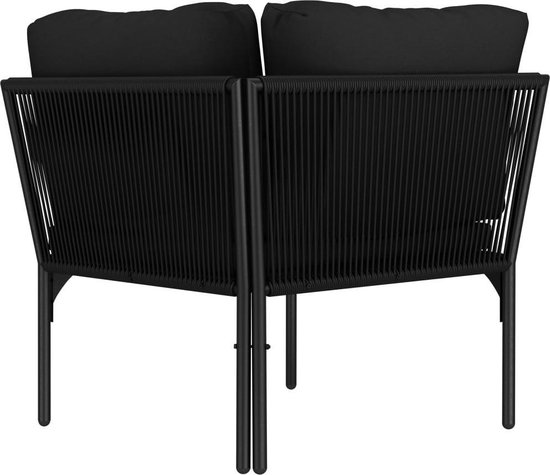 Vidaxl 6-delige Loungeset Met Kussens Pvc - Zwart