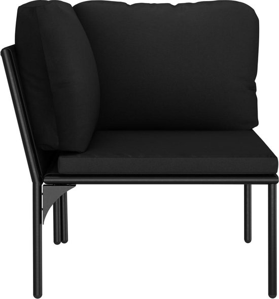 Vidaxl 6-delige Loungeset Met Kussens Pvc - Zwart