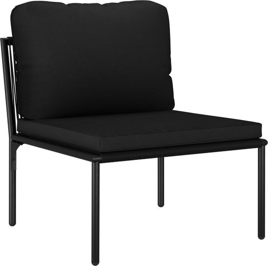 Vidaxl 6-delige Loungeset Met Kussens Pvc - Zwart