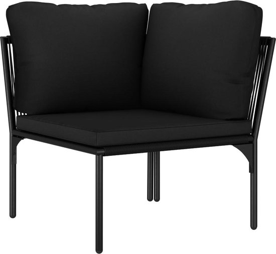 Vidaxl 6-delige Loungeset Met Kussens Pvc - Zwart
