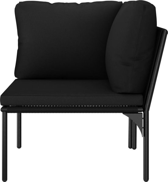 Vidaxl 6-delige Loungeset Met Kussens Pvc - Zwart