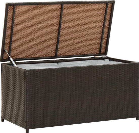 Vidaxl Tuinbox 100x50x50 Cm Poly Rattan - Bruin