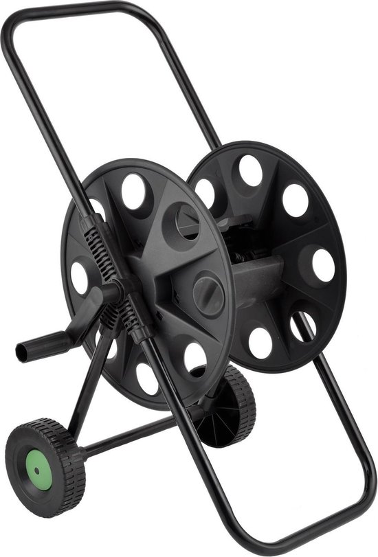 e Tuinslanghaspel/slangenwagen - Voor 50 Meter Slang - Tuinslangenwagen - Tuinier/tuinslang Benodigdheden - Zwart