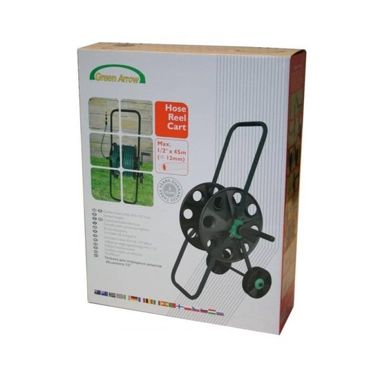e Tuinslanghaspel/slangenwagen - Voor 50 Meter Slang - Tuinslangenwagen - Tuinier/tuinslang Benodigdheden - Zwart