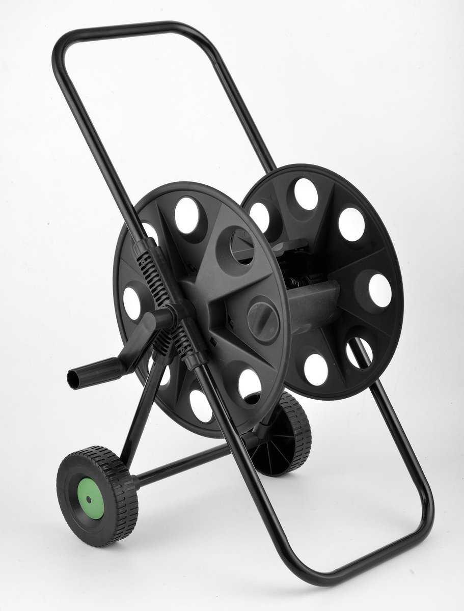 e Tuinslanghaspel/slangenwagen - Voor 50 Meter Slang - Tuinslangenwagen - Tuinier/tuinslang Benodigdheden - Zwart