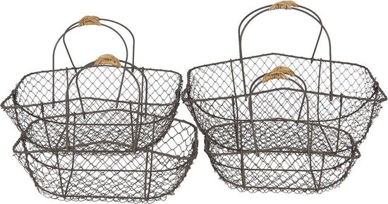 Clayre & Eef Manden (Set Van 4) ( Set 4 ) 38*28*15*36 / 34*23*32 / 31*20*27 / 27*17*24 Cm 6y3775 - Bruin