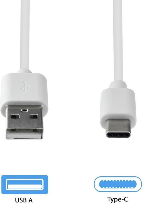 GNG Grab 'N Go Laad+datakabel Usb-c 2 Meter - Wit