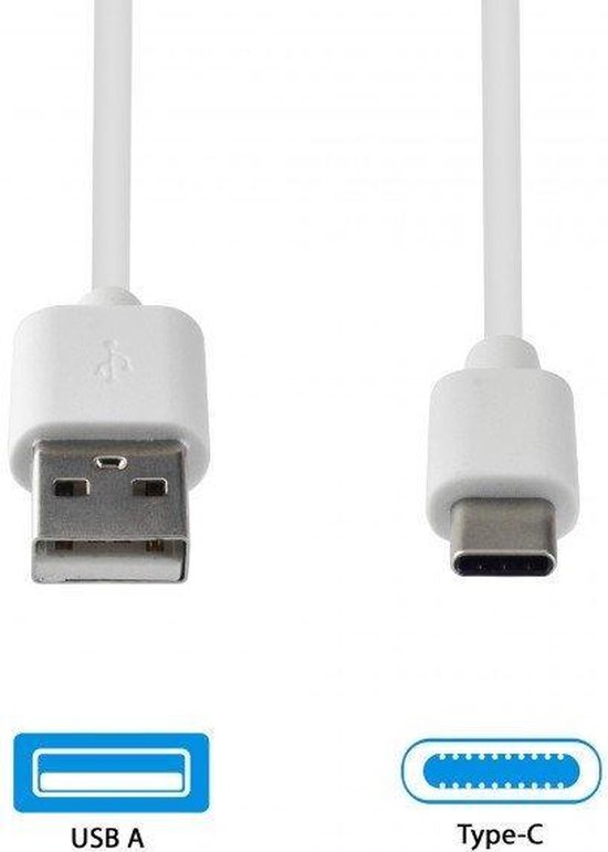 GNG Grab 'N Go Laad+datakabel Usb-c 2 Meter - Wit