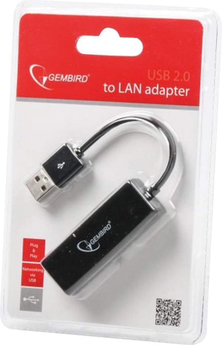 Gembird Adapterkabel Usb 2.0(m)-utp(f) Rj-45 - Zwart