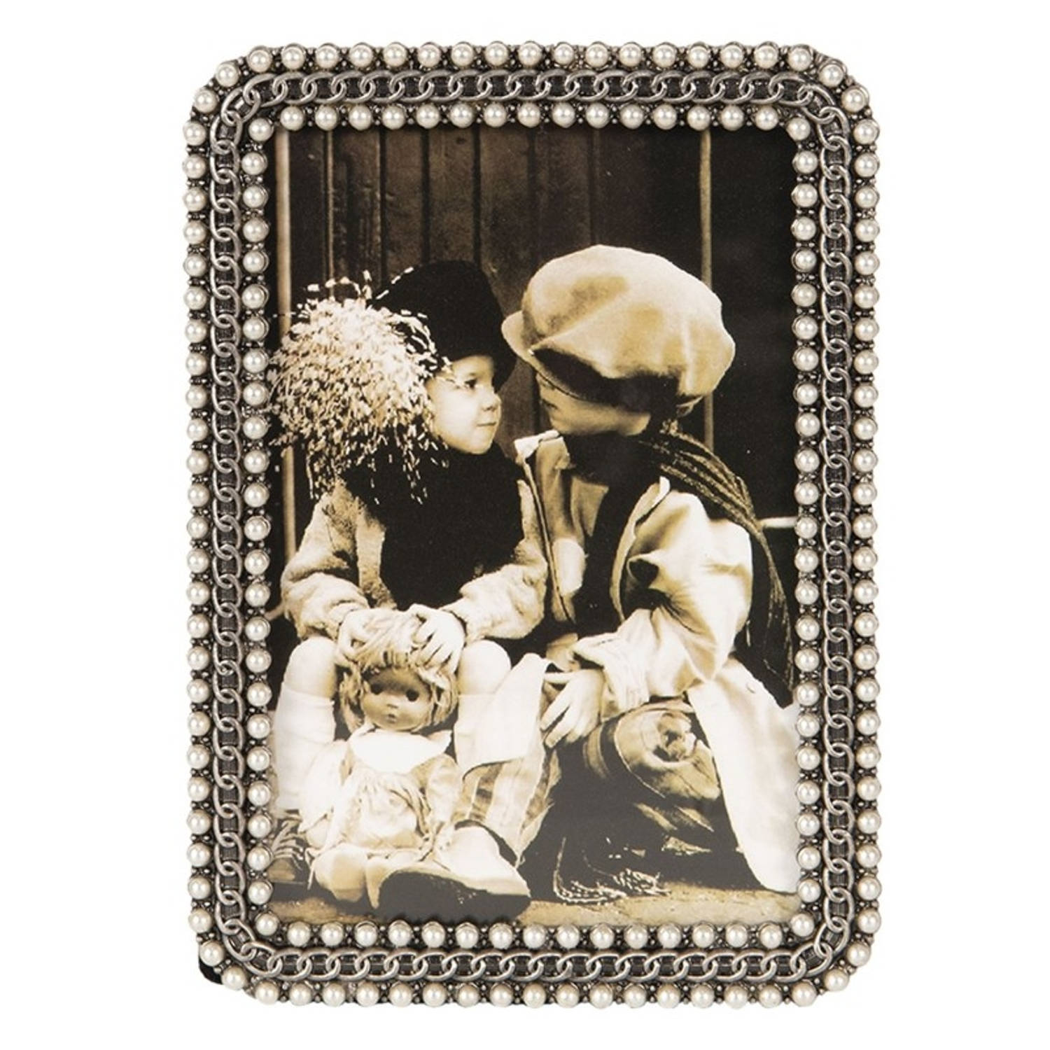 Clayre & Eef Fotolijst 17x2x12 / 10x15 Cm - Silver